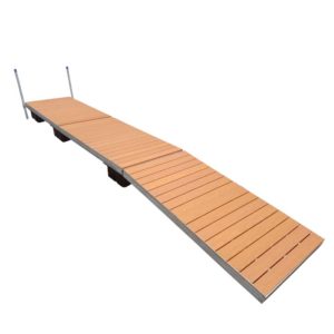 straight floating dock brown aluminum