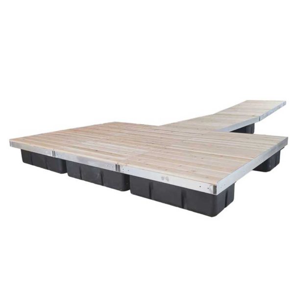 t-shaped floating dock cedar