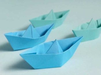 blue paper boats