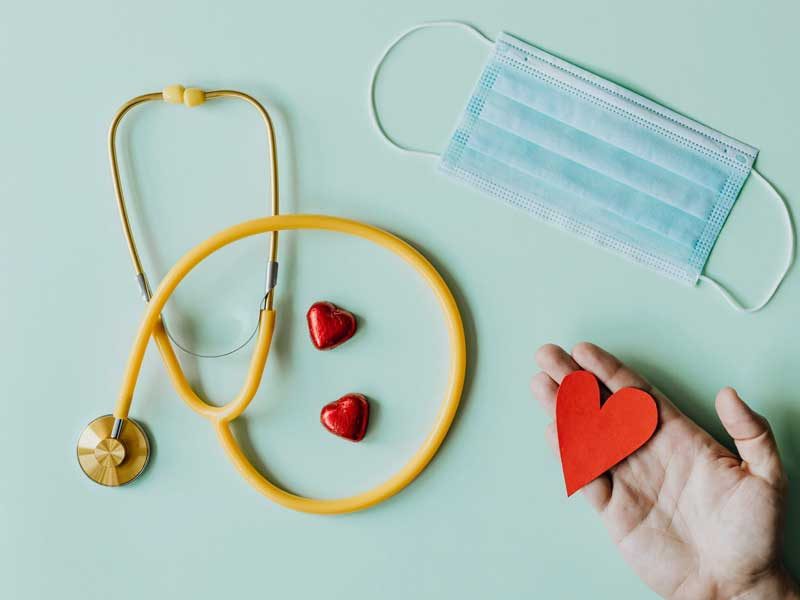 stethoscope mask and heart